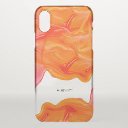 Cool Orange tone flowing geode ink iPhone X Case