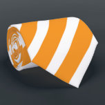 cool orange white stripe pattern neck tie<br><div class="desc">cool orange white stripe pattern neck tie</div>