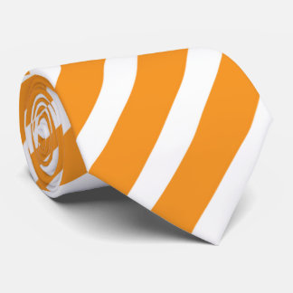 cool orange white stripe pattern neck tie