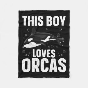Cool Orca Design For Boys Kids Men Sea Orca Whale  Fleece Blanket
