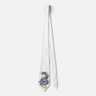 Cool Oriental Blue Dragon tie