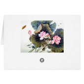 Cool oriental chinese beautiful lotus leaf butterf cards (Back Horizontal)