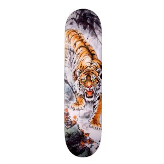 Cool oriental chinese sumi-e tiger painting art skateboard