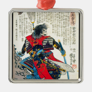 Cool oriental classic japanese samurai warrior art metal ornament