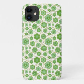 Cool oriental floral  green flower ornament patter Case-Mate iPhone case