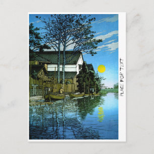 Cool oriental japanee classic scenery painting postcard