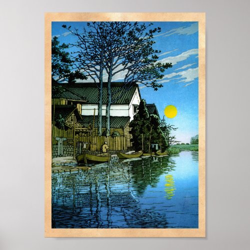 Cool oriental japanee classic scenery painting poster