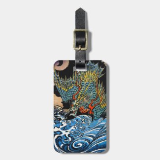 Cool oriental japanese Ancient Legendary Dragon Luggage Tag