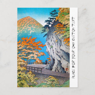 Cool oriental japanese autumn mountain scenery postcard