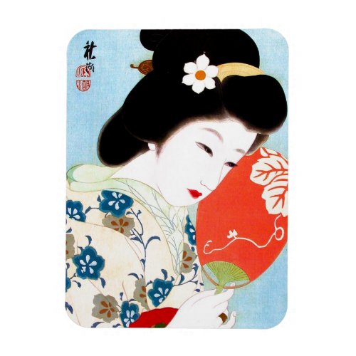 Cool oriental japanese classic geisha lady art magnet