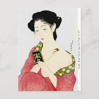 Cool oriental japanese classic geisha lady art postcard