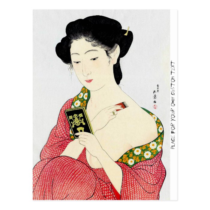 Cool oriental japanese classic geisha lady art postcards