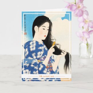 Cool oriental japanese classic geisha lady maiko card