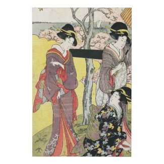 Cool oriental japanese classic geisha lady maiko faux canvas print