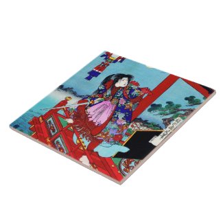 Cool oriental japanese classic Hero Warrior art Ceramic Tile
