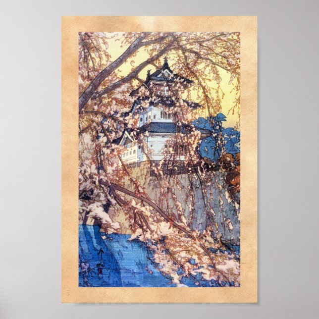 Cool oriental japanese classic Hirosaki Castle art Poster (Front)