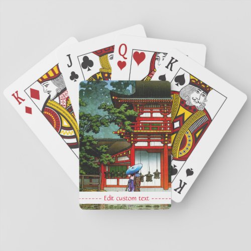 Cool oriental japanese classic Kasuga rain shrine Playing Cards