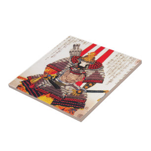 Cool oriental japanese classic samurai warrior art ceramic tile