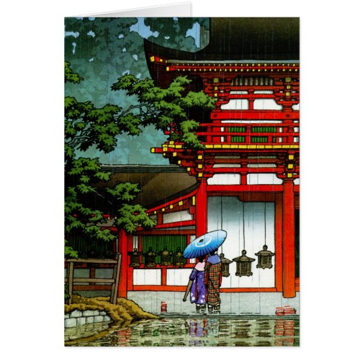 Cool oriental japanese classic temple rain art (Front)