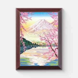 Cool oriental japanese Fuji spring cherry tree art Award Plaque