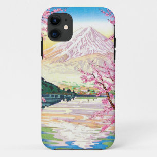 Cool oriental japanese Fuji spring cherry tree art iPhone 11 Case
