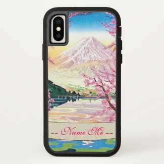 Cool oriental japanese Fuji spring cherry tree iPhone X Case
