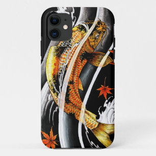 Cool oriental japanese Gold Lucky Koi Fish tattoo iPhone 11 Case
