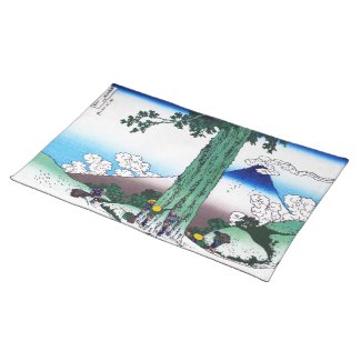 Cool oriental japanese Hokusai Fuji View landscape Cloth Placemat