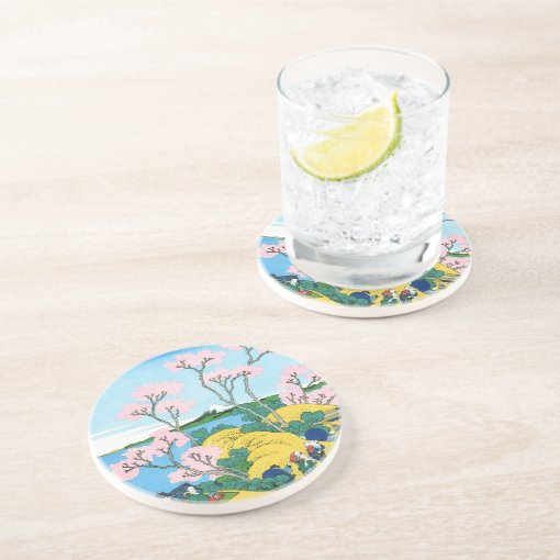 Cool oriental japanese Hokusai Fuji View landscape Drink Coaster | Zazzle