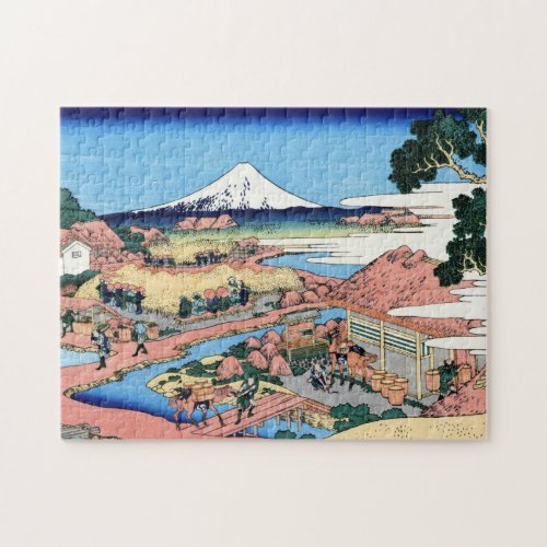 Cool oriental japanese Hokusai Fuji View landscape Jigsaw Puzzle