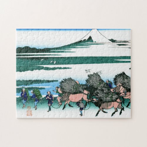 Cool oriental japanese Hokusai Fuji View landscape Jigsaw Puzzle