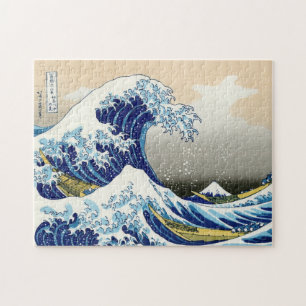 Cool oriental japanese Hokusai Fuji View landscape Jigsaw Puzzle