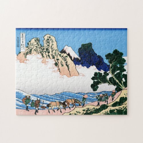 Cool oriental japanese Hokusai Fuji View landscape Jigsaw Puzzle