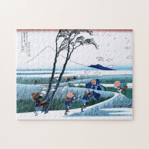 Cool oriental japanese Hokusai Fuji View landscape Jigsaw Puzzle