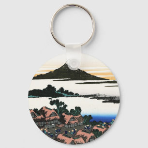 Cool oriental japanese Hokusai Fuji View landscape Keychain
