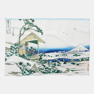 Cool oriental japanese Hokusai Fuji View landscape Kitchen Towel