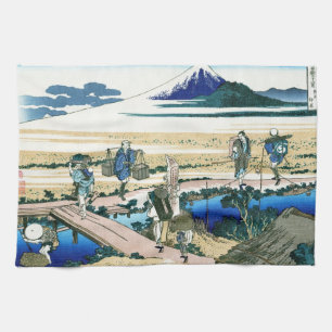 Cool oriental japanese Hokusai Fuji View landscape Kitchen Towel