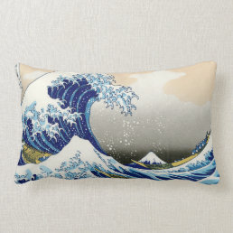 Cool oriental japanese Hokusai Fuji View landscape Lumbar Pillow