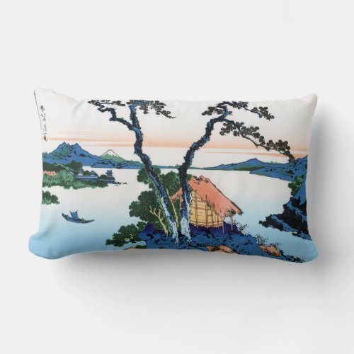 Cool oriental japanese Hokusai Fuji View landscape Lumbar Pillow