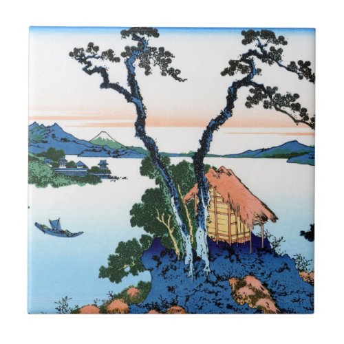 Cool oriental japanese Hokusai Fuji View landscape Tile