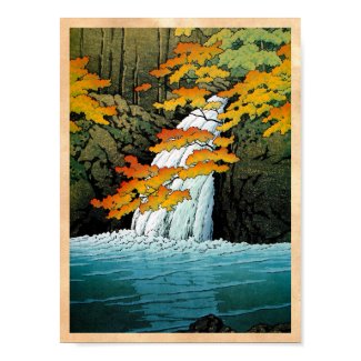 Cool oriental japanese Kawase Senju Waterfall art Poster