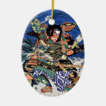 Cool Oriental Japanese Legendary Warrior Samurai Ceramic Ornament at Zazzle