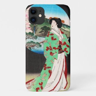 Cool oriental japanese old print geisha lady art Case-Mate iPhone case