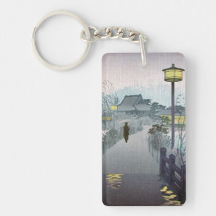 Cool oriental japanese shiro night rain shinobazu keychain