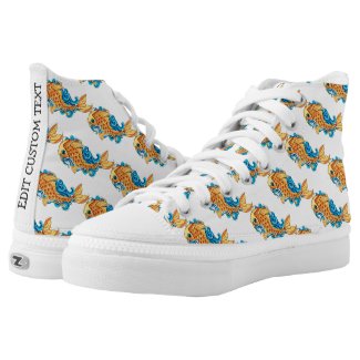 Cool oriental japanese tattoo ink lucky koi fish High-Top sneakers