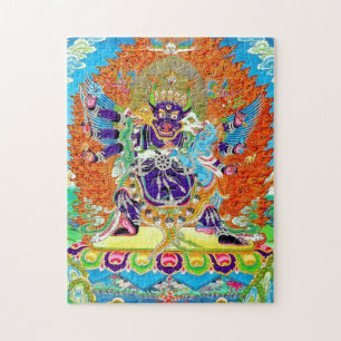 Cool oriental mandala Yamantaka vibrant god art Jigsaw Puzzle