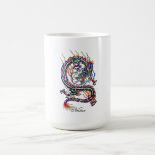 Cool Oriental Red Dragon with Orb tattoo Coffee Mug