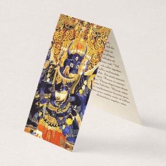 Cool oriental tangka Yamantaka death god tattoo Business Card