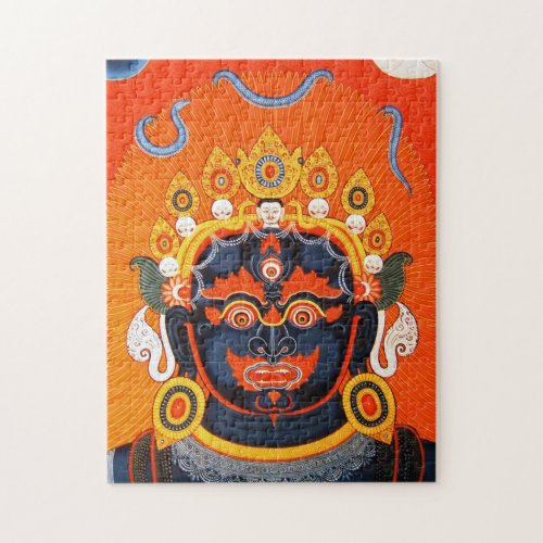 Cool oriental tibetan thangka Bhairava tattoo art Jigsaw Puzzle