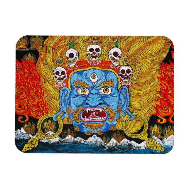 Cool oriental tibetan thangka demon tattoo art magnet (Horizontal)